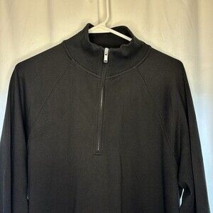 Gap Black Sweatshirt Sweater Dress Long Sleeve 1/4 Zip Womens M Preppy Capsule